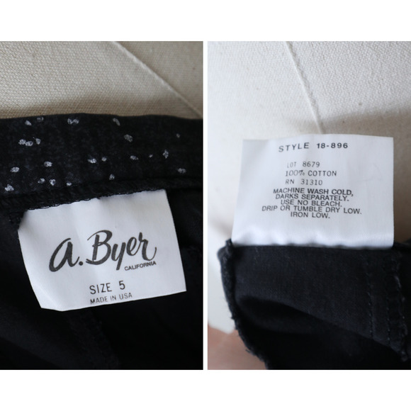 Vintage 1980s A. Byer High Waisted Mermaid Midi Skirt Retro Dot Print - Picture 10 of 10